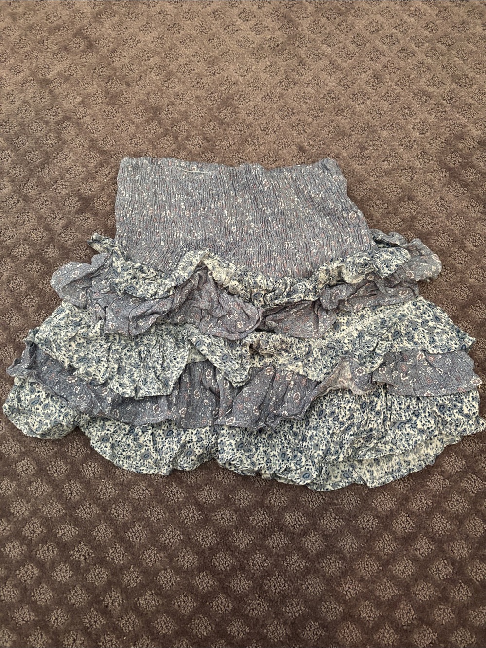 Floral Tiered Ruffle Women’s Skirt - Lavender